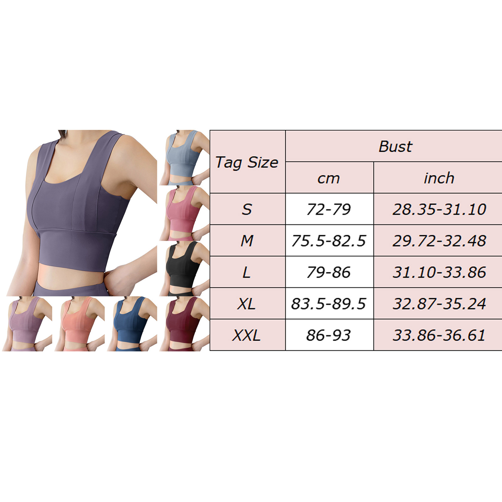 thumbnail image 5 of Sujetador deportivo sin costuras para mujer - Sin aros, relleno extraíble - A prueba de golpes, diseño con espalda en U para yoga/running, 5 of 6